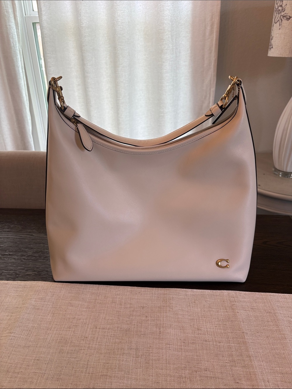 Coach Juliet 38 in Chalk Glovetanned Leather